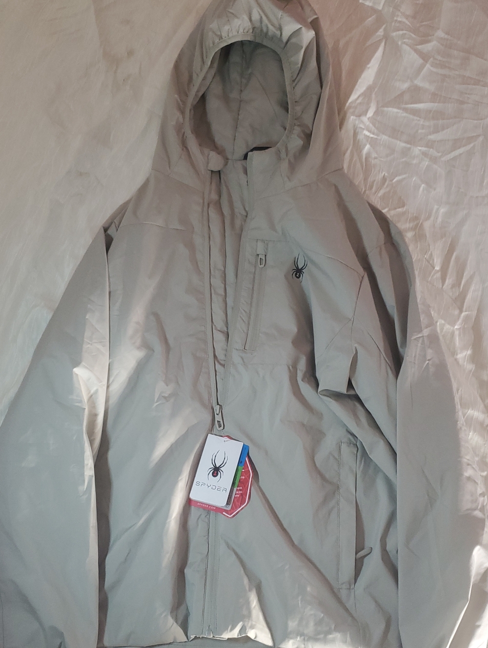 Spyder Hooded Shell Jacket in Light Beige